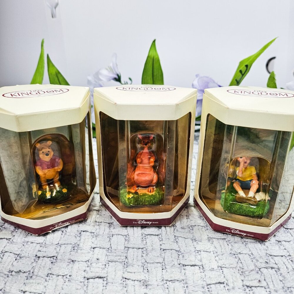Vintage Disney Tiny Kingdom Winnie the Pooh Christopher Robin Kanga Figures New